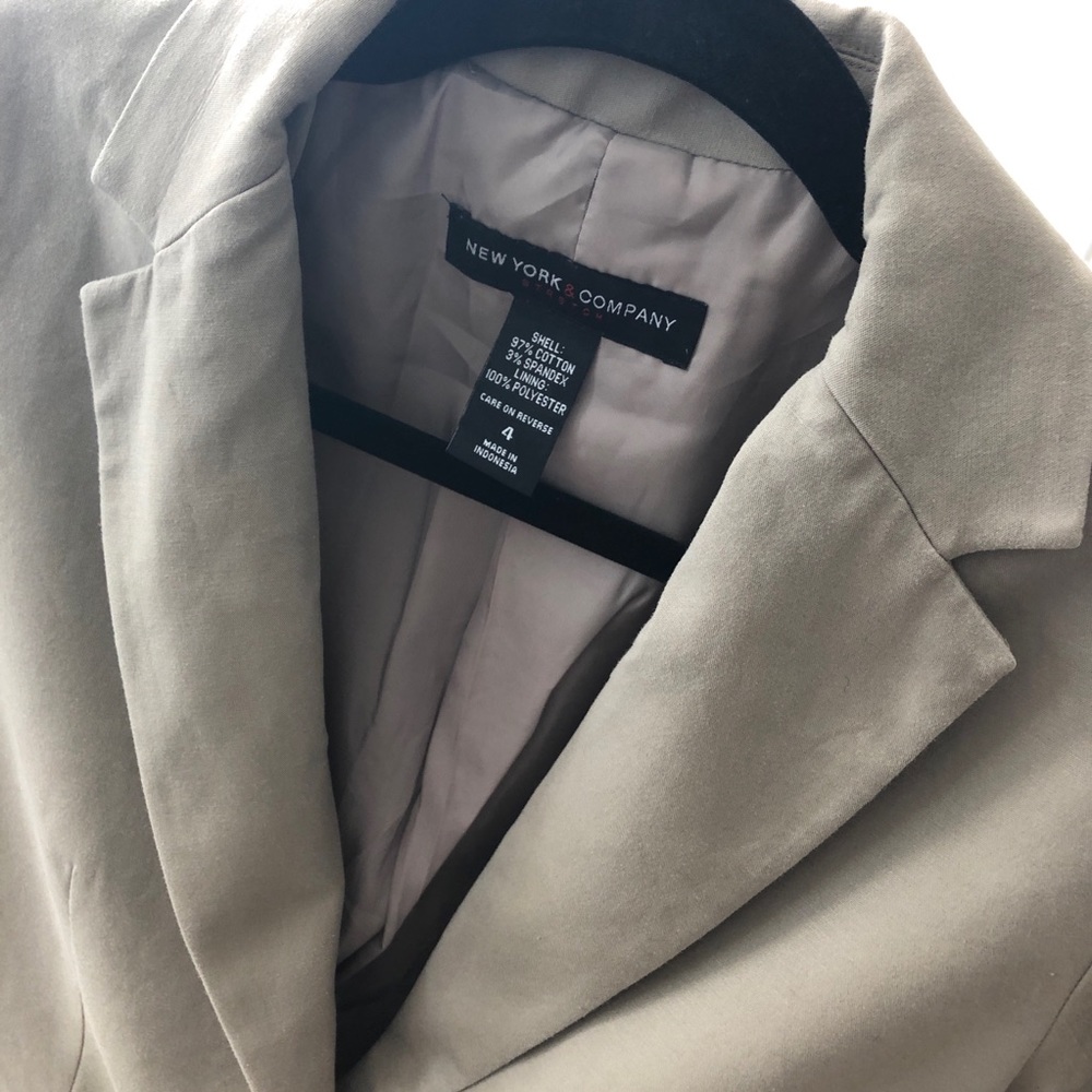 Khaki Lined Two-Buttoned Blazer Jacket - image 8